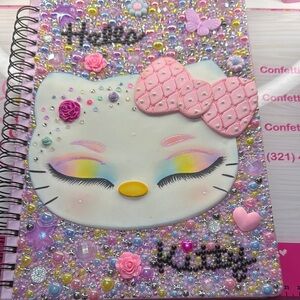 Hello Kitty Pink and Yellow Glitter Art Journal